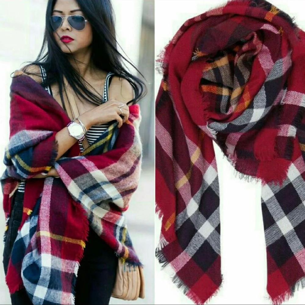 New Soft Tartan Plaid Oversized Blanket Scarf